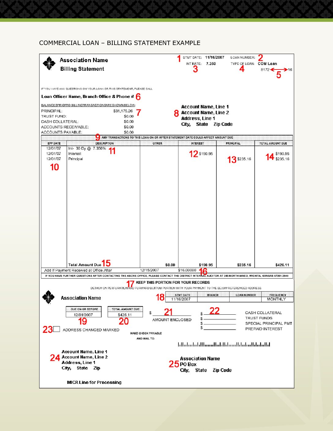 Commercial Billing Statement