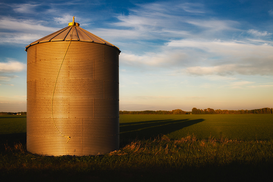 Grain bins are often essential facilities on a farm. They're also one of the options available to lease through the Farm Credit Leasing program.