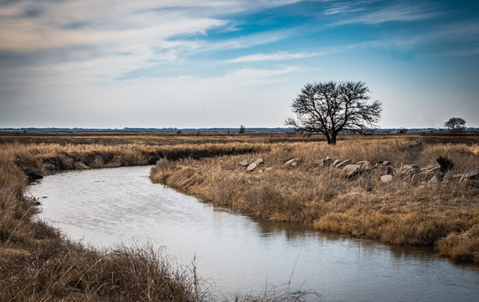 The Rattlesnake Creek Watershed is a surface water system that winds through Southwest and Central Kansas, serving as a key resource for agricultural irrigation.