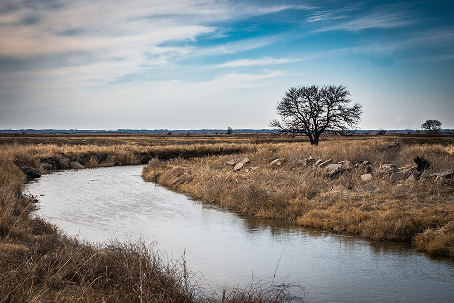 The Rattlesnake Creek Watershed is a surface water system that winds through Southwest and Central Kansas, serving as a key resource for agricultural irrigation.