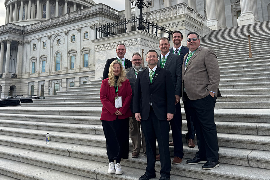 High Plains Farm Credit staff, directors, and customers gather on the steps of the United States Capitol Building during the 2025 Farm Credit Fly-In.