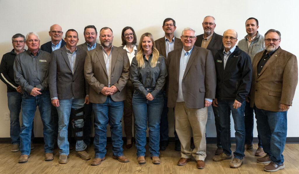 The High Plains Farm Credit Board of Directors gathers in the Hays office.